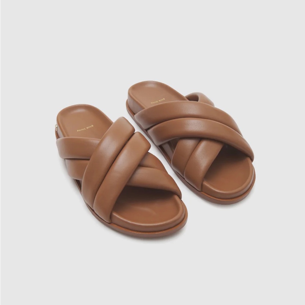 Anine Bing  LIZZIE SLIDES - COGNAC